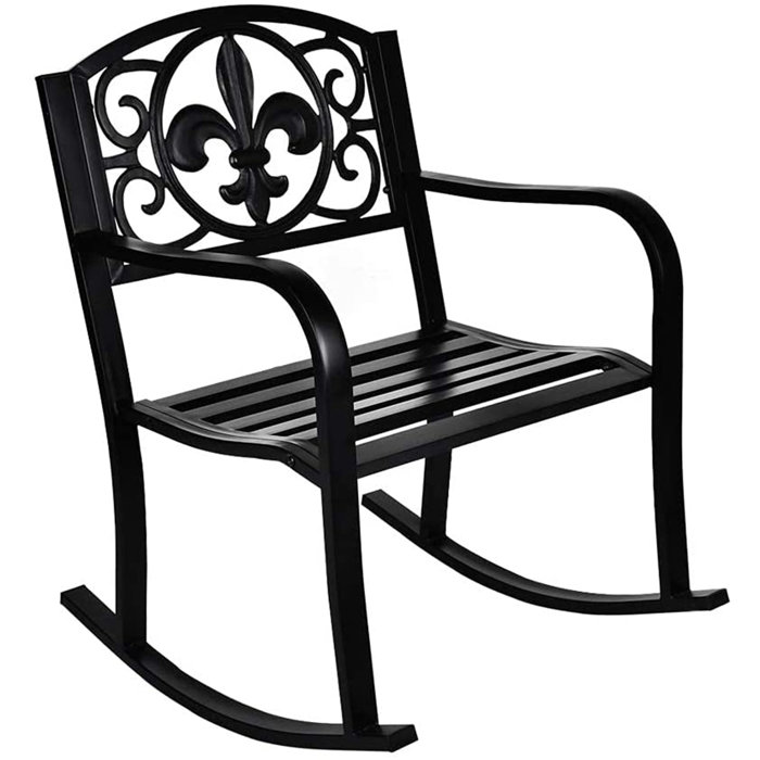 Bloomsbury Market Akshara Metal Outdoor Rocking Chair & Reviews Wayfair